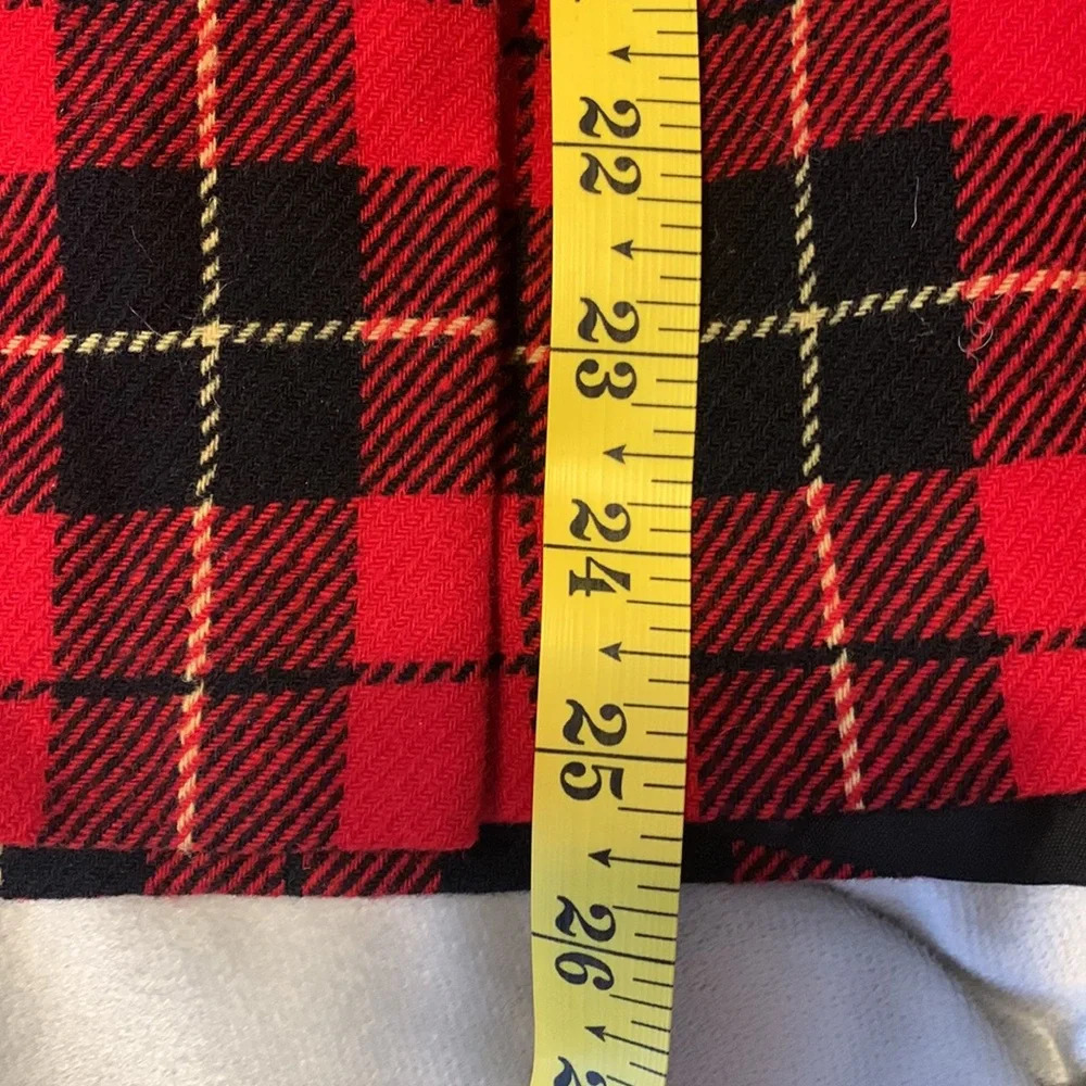 Pendleton size 16 p wool red black yellow scotch plaid tartan midi skirt vintage - Picture 7 of 10